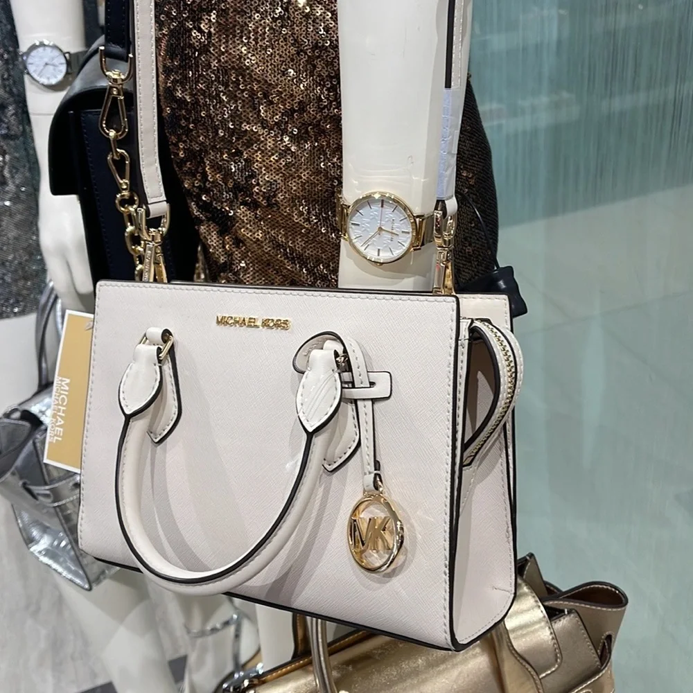 Michael Kors Sheila Small Center Zip Satchel Shoulder Crossbody Bag Non Leather